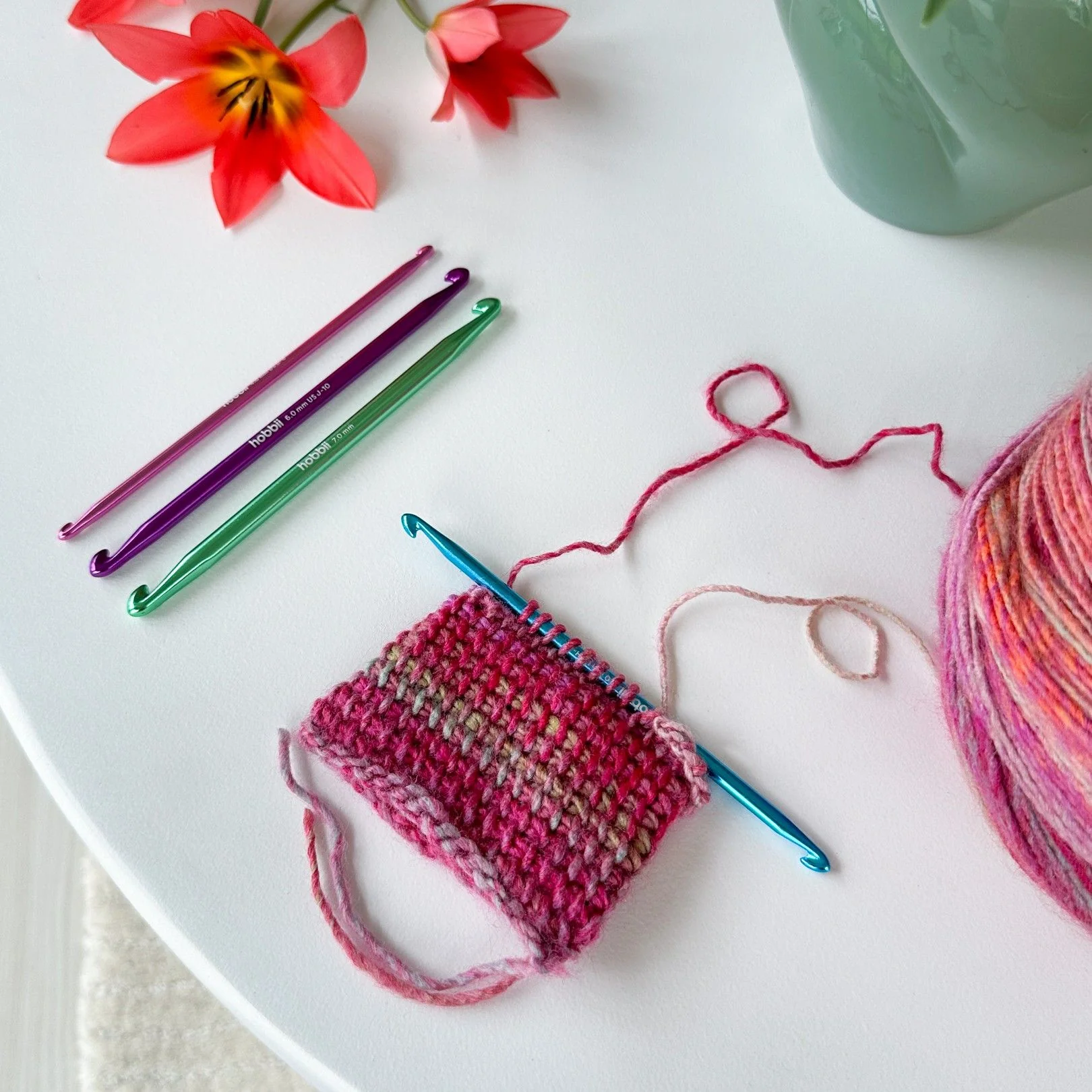 Alu Double Ended Tunisian Crochet Hook Set - 14 cm - Image 4